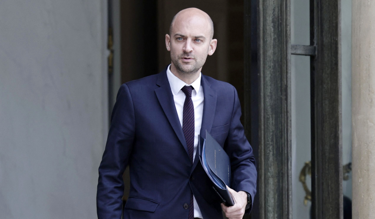 France's then Deputy Minister for Europe Jean-Noel Barrot leaves after the weekly cabinet meeting at the presidential Elysee Palace in Paris, on May 31, 2024. (AFP)