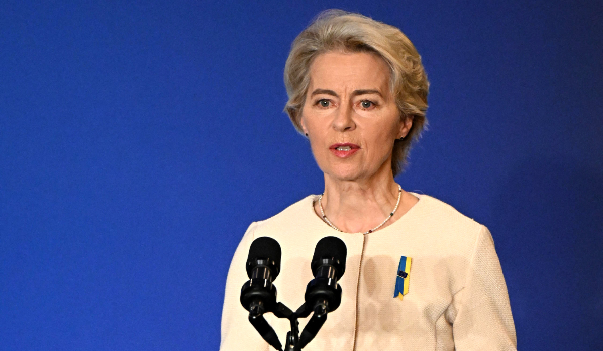 President of the European Commission Ursula von der Leyen speaks at the United Nations on September 25, 2024 in New York. (AFP)