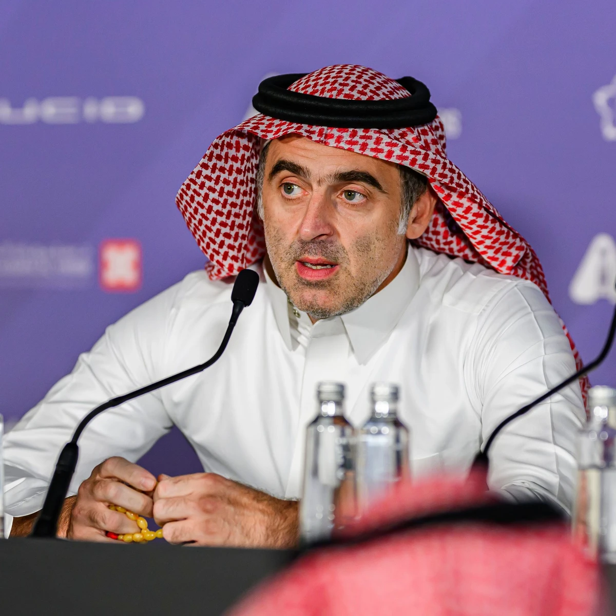 Ronnie O’Sullivan (second left) called the Saudi Arabia Snooker Masters the best event on the WST. (Supplied)