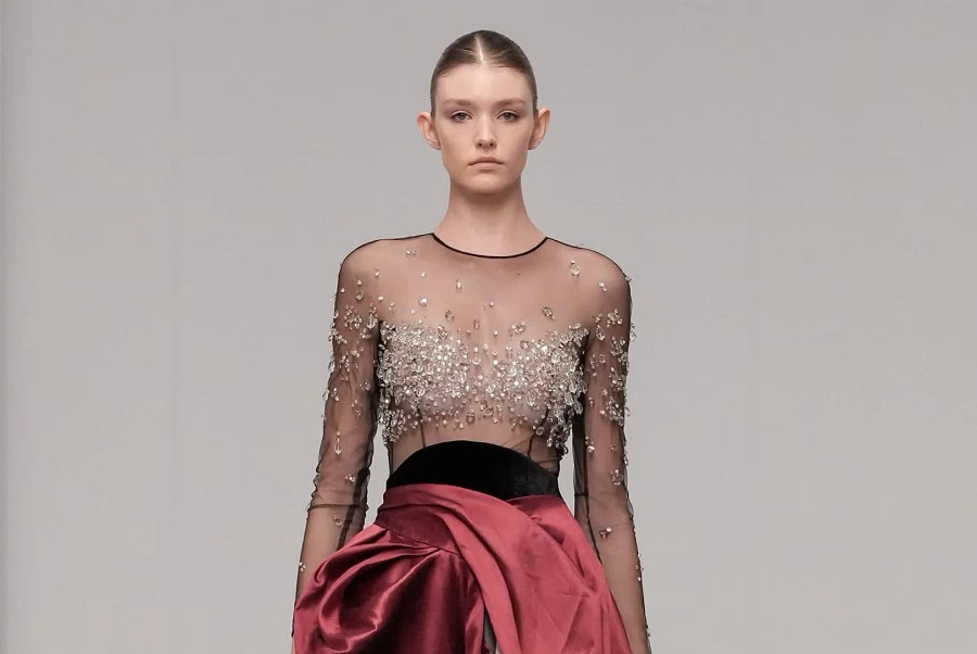 The collection, which Amjad Khalil said has been his most challenging to date, showcases the designer’s attempt to turn his “sorrows into success.” (Supplied)