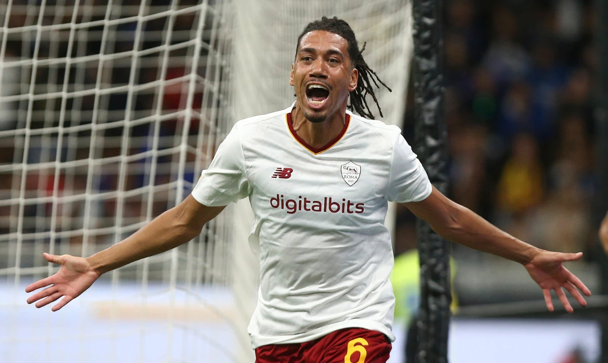 Former England defender Chris Smalling signed with Saudi Arabian club Al-Fayha, ending his stay at Roma after five seasons. (AP)