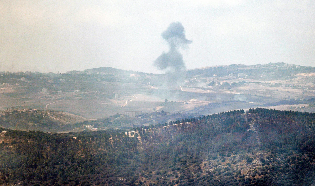 This picture taken from a position in northern Israel bordering Lebanon shows smoke billowing during Israeli bombardment of a southern Lebanese area on September 4, 2024. (AFP)