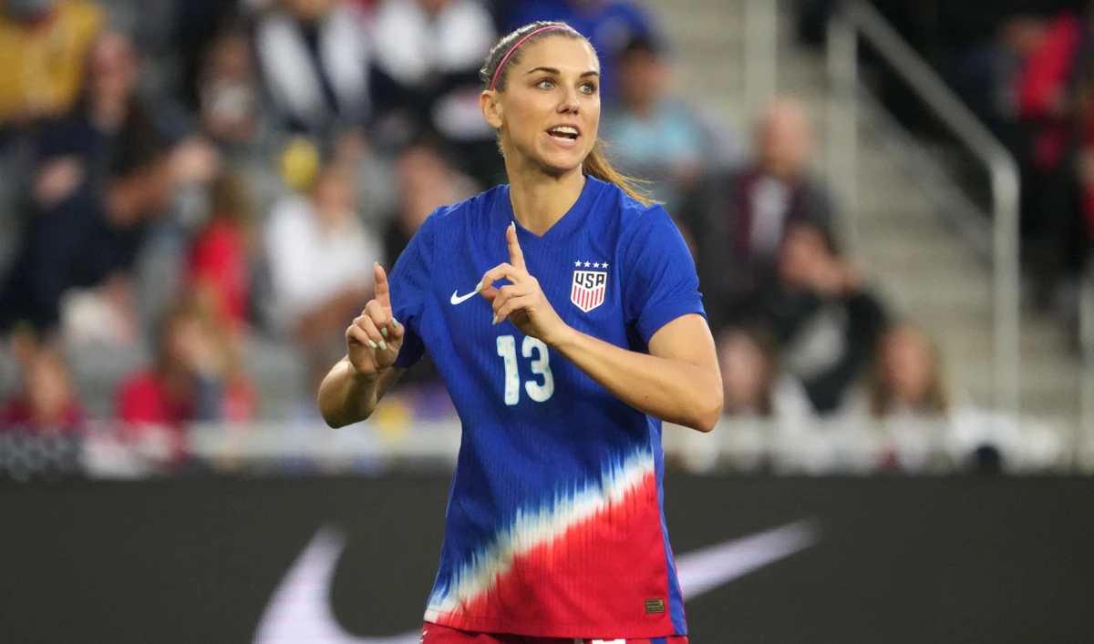 Alex Morgan #13 of the United States reacts during the first half of the 2024 SheBelieves Cup against Canada at Lower.com Field on April 09, 2024 in Columbus, Ohio. (AFP)