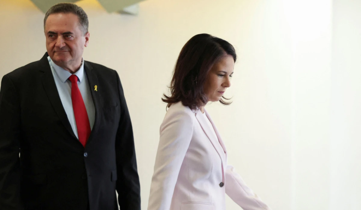 German Foreign Minister Annalena Baerbock meets with Israeli Foreign Minister Israel Katz during her visit to Israel, in Tel Aviv, Israel, September 6, 2024. (REUTERS)