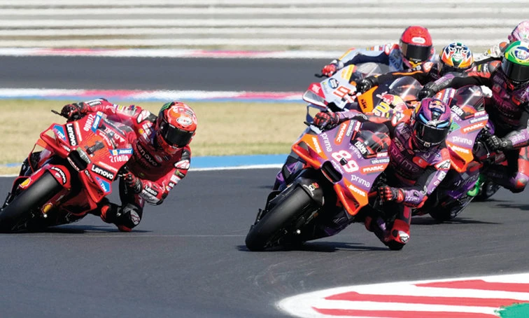 Jorge Martin is 26 points in front of Bagnaia ahead of the main event Grand Prix on Sunday. (AP)