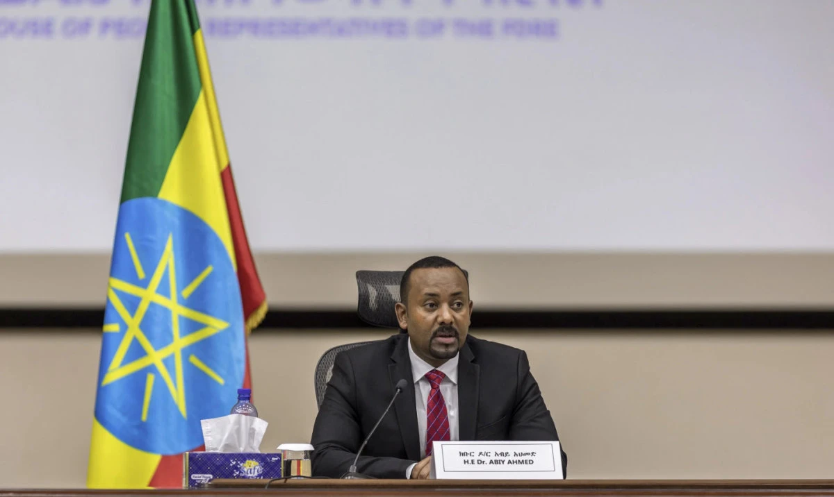 Ethiopia’s Prime Minister Abiy Ahmed responds to questions from members of parliament at the prime minister’s office in the capital Addis Ababa, Ethiopia. (AP/File)