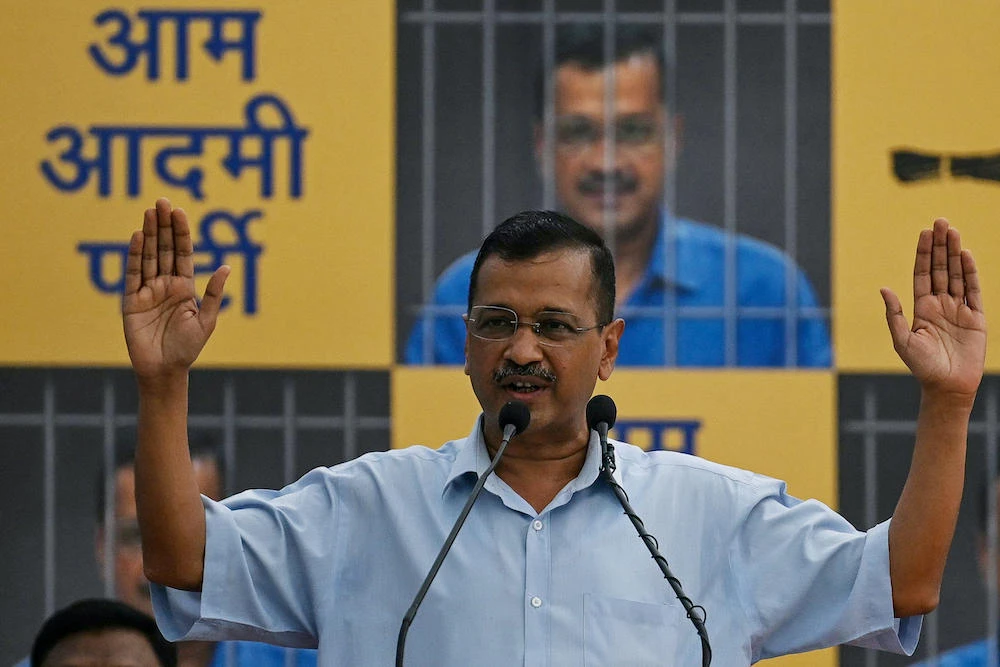 Above, opposition leader and Delhi Chief Minister Arvind Kejriwal. (AFP)