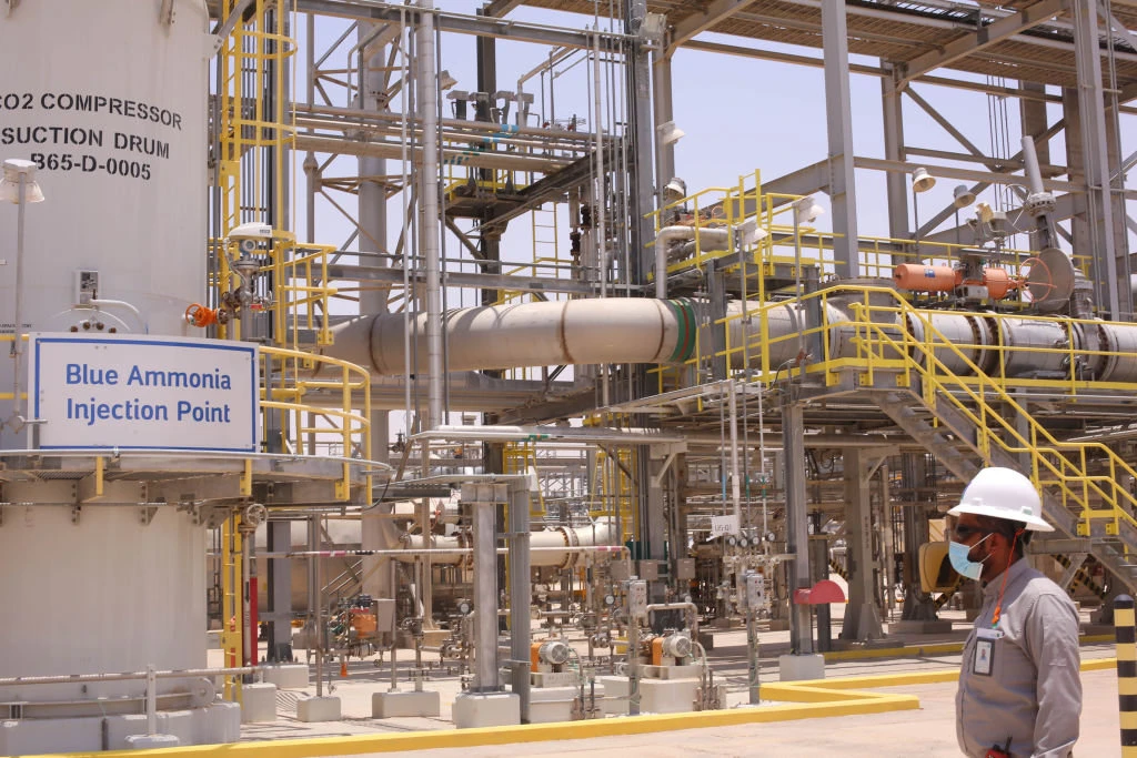 A view of Saudi Aramco's Natural Gas Liquids Recovery Plant in Hawiyah, Makkah province. (Maya Siddiqui/Bloomberg via Getty Images)