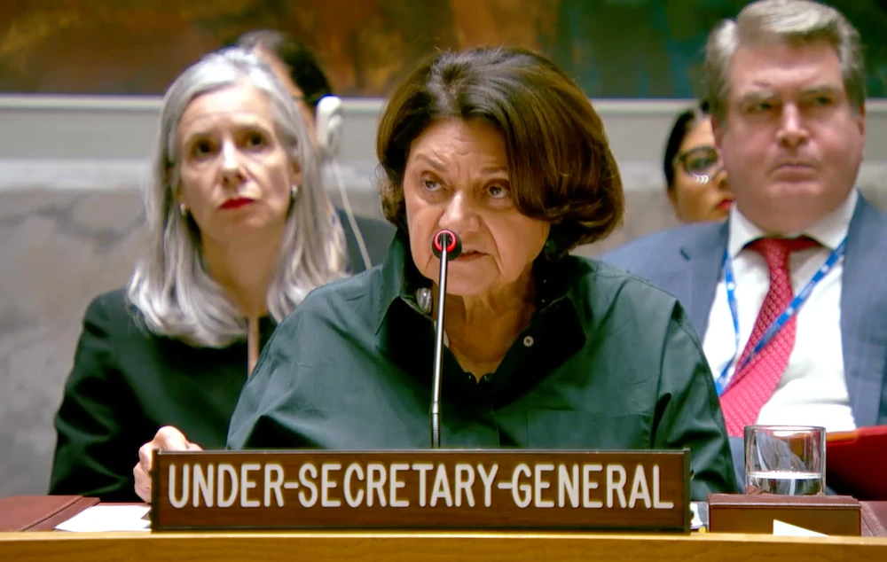 UN’s Under-Secretary-General for Political and Peacebuilding Affairs Rosemary DiCarlo. (Screenshot/UNTV)