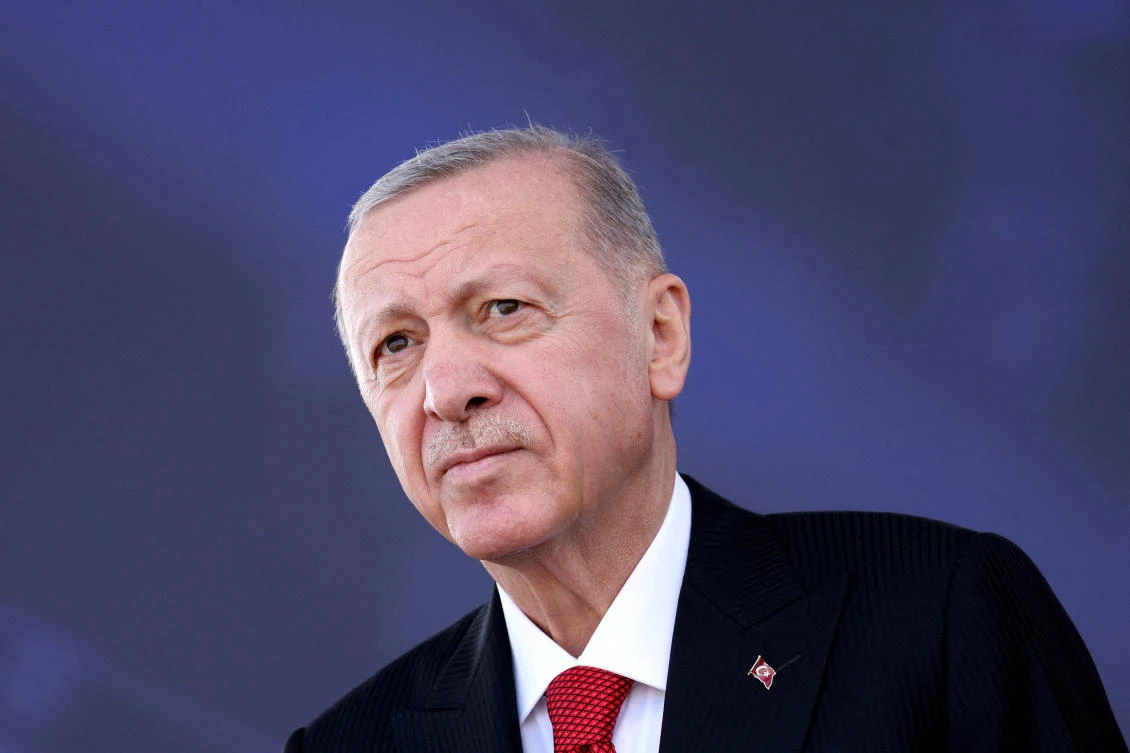 Turkish President Tayyip Erdogan attends a ceremony for the handover of new vehicles to the gendarmerie and police forces in Istanbul, Turkey, September 20, 2024. (Reuters)
