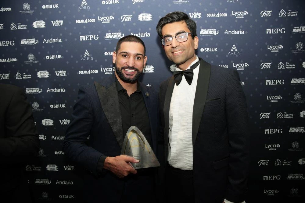 Amir Khan and Pratik Dattani. (Supplied)