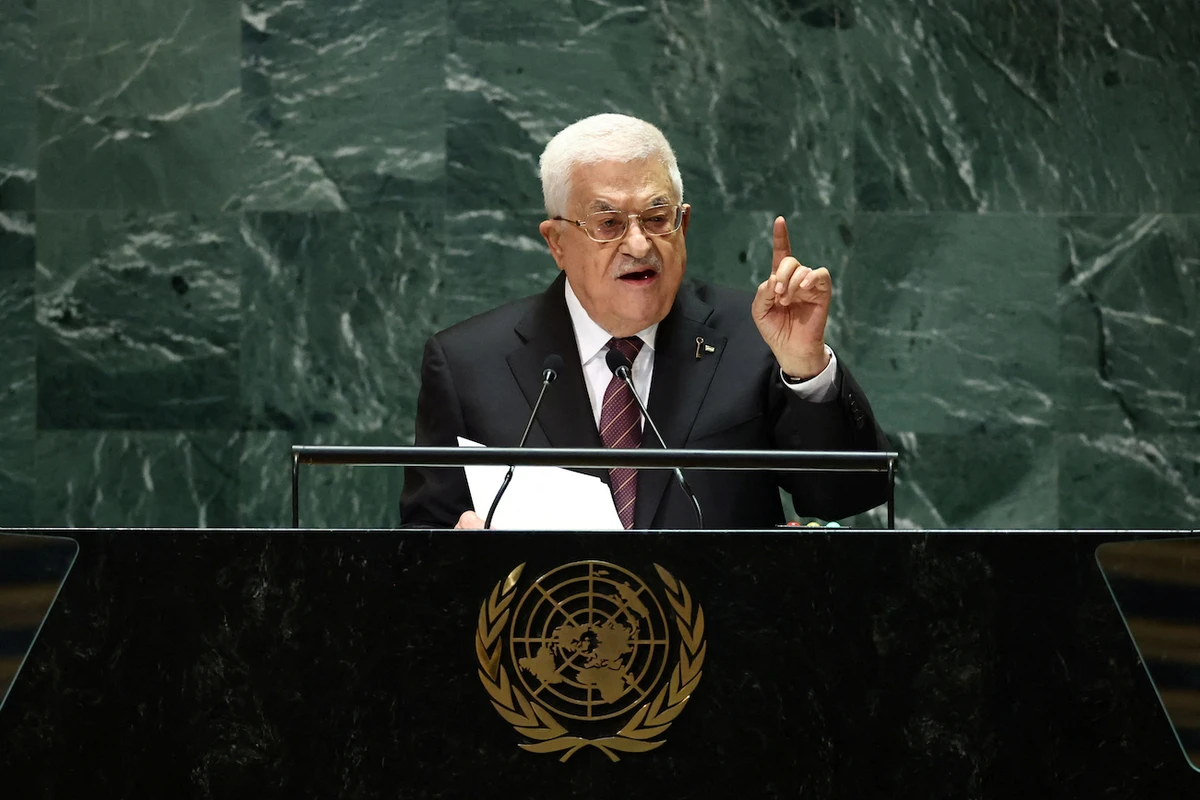 Palestinian President Mahmoud Abbas addresses the 79th United Nations General Assembly at UN headquarters in New York, US, September 26, 2024. (Reuters)