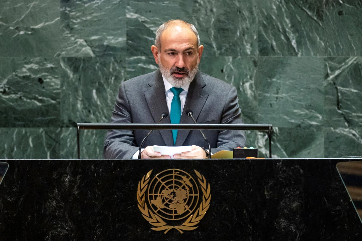 Prime Minister of Armenia Nikol Pashinyan addresses the 79th UN General Assembly at UN headquarters in New York on September 26, 2024. (REUTERS)