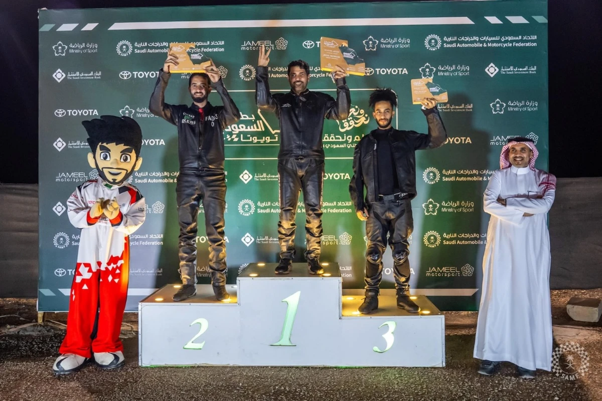 The 2024 Saudi Toyota Drag Racing Championship's first round concluded on Friday at the Dirab Circuit in Riyadh with winners receiving their awards. (Supplied)