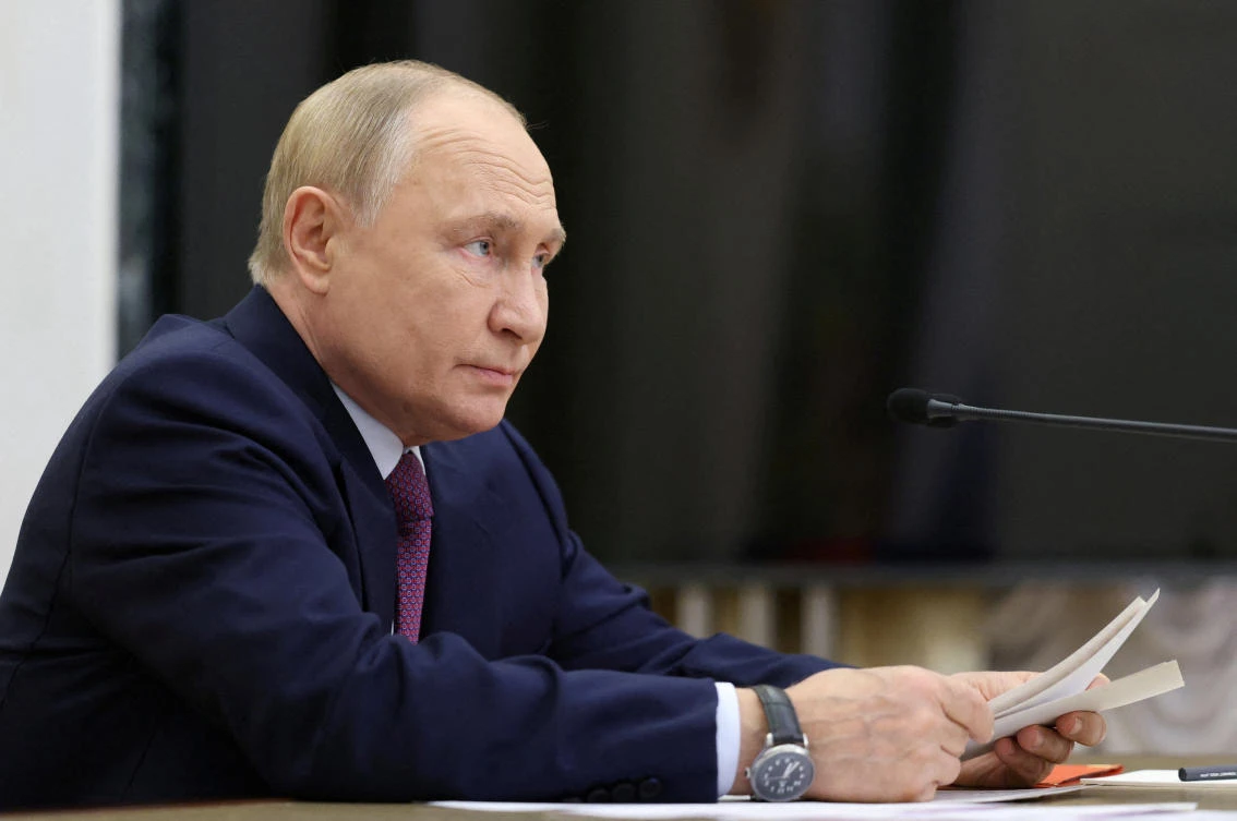 FILE PHOTO: Russia's President Vladimir Putin chairs a meeting of the Security Council on the subject of nuclear deterrence in Moscow, Russia September 25, 2024. (Sputnik/Alexander Kazakov/Kremlin via Reuters)