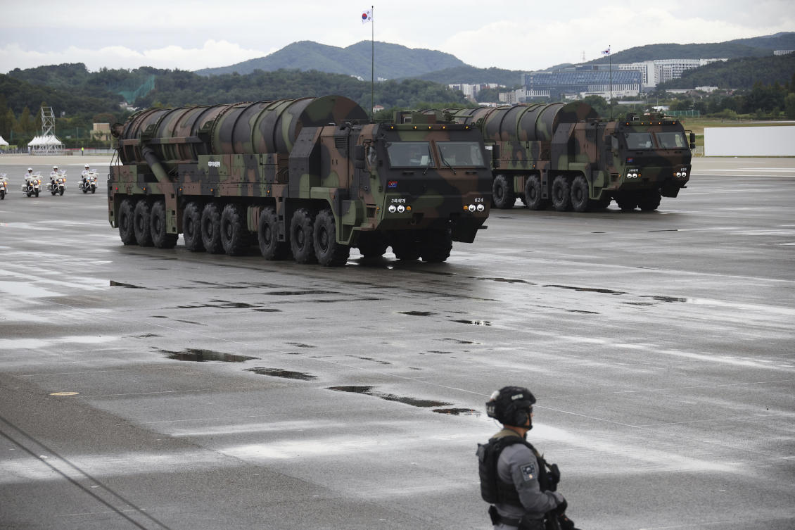 South Korea’s weapons displays and warning come after its northern rival recently disclosed a new uranium-enrichment facility. (REUTERS)