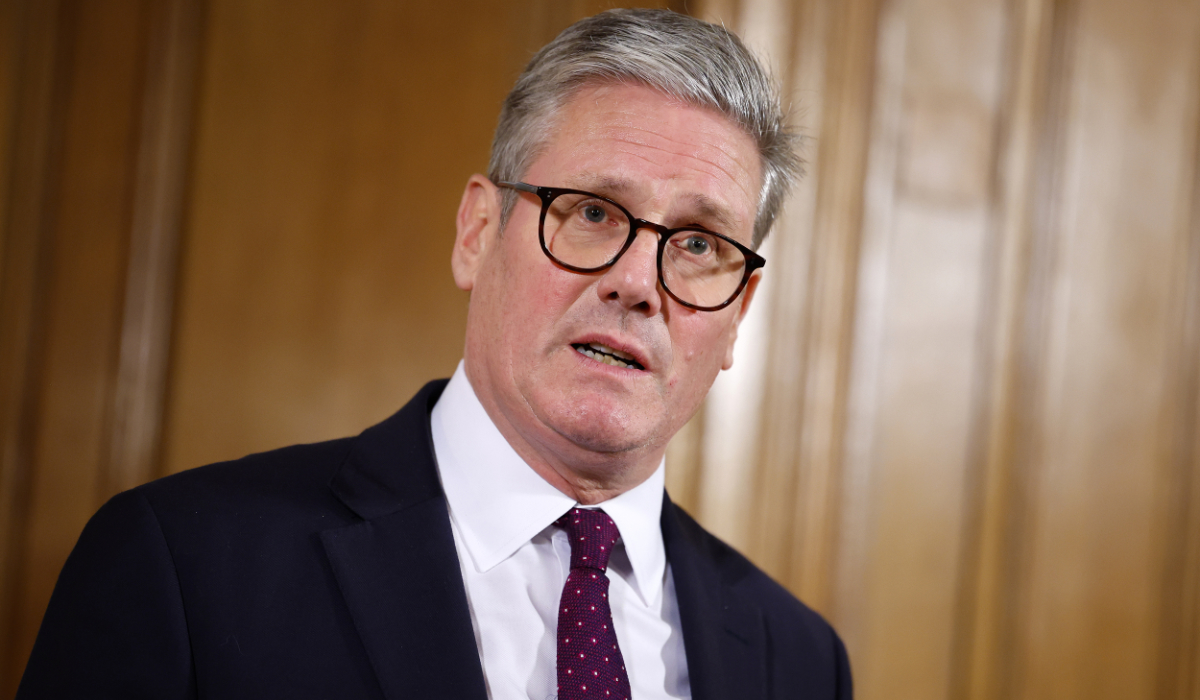 Britain's Prime Minister Keir Starmer makes a statement on the evolving situation in the Middle East, inside 10 Downing Street in London, Tuesday, Oct. 1, 2024. (AP)