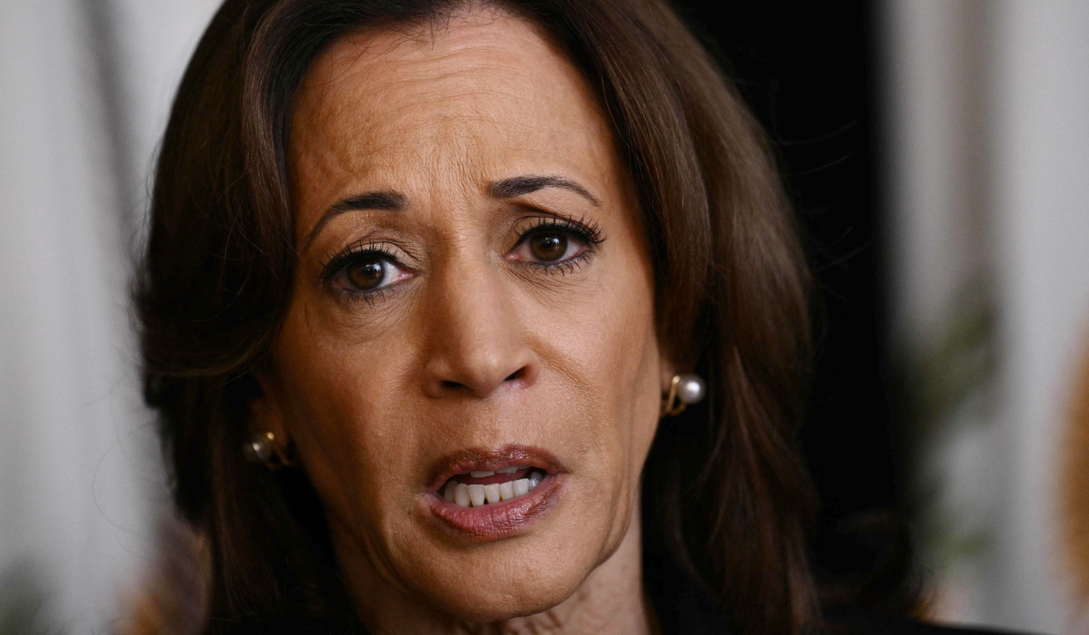 US Vice President and Democratic presidential candidate Kamala Harris speaks after Iran launched around 200 missiles on Israel at the Josephine Butler Parks Center in Washington, DC on October 1, 2024. (AFP)