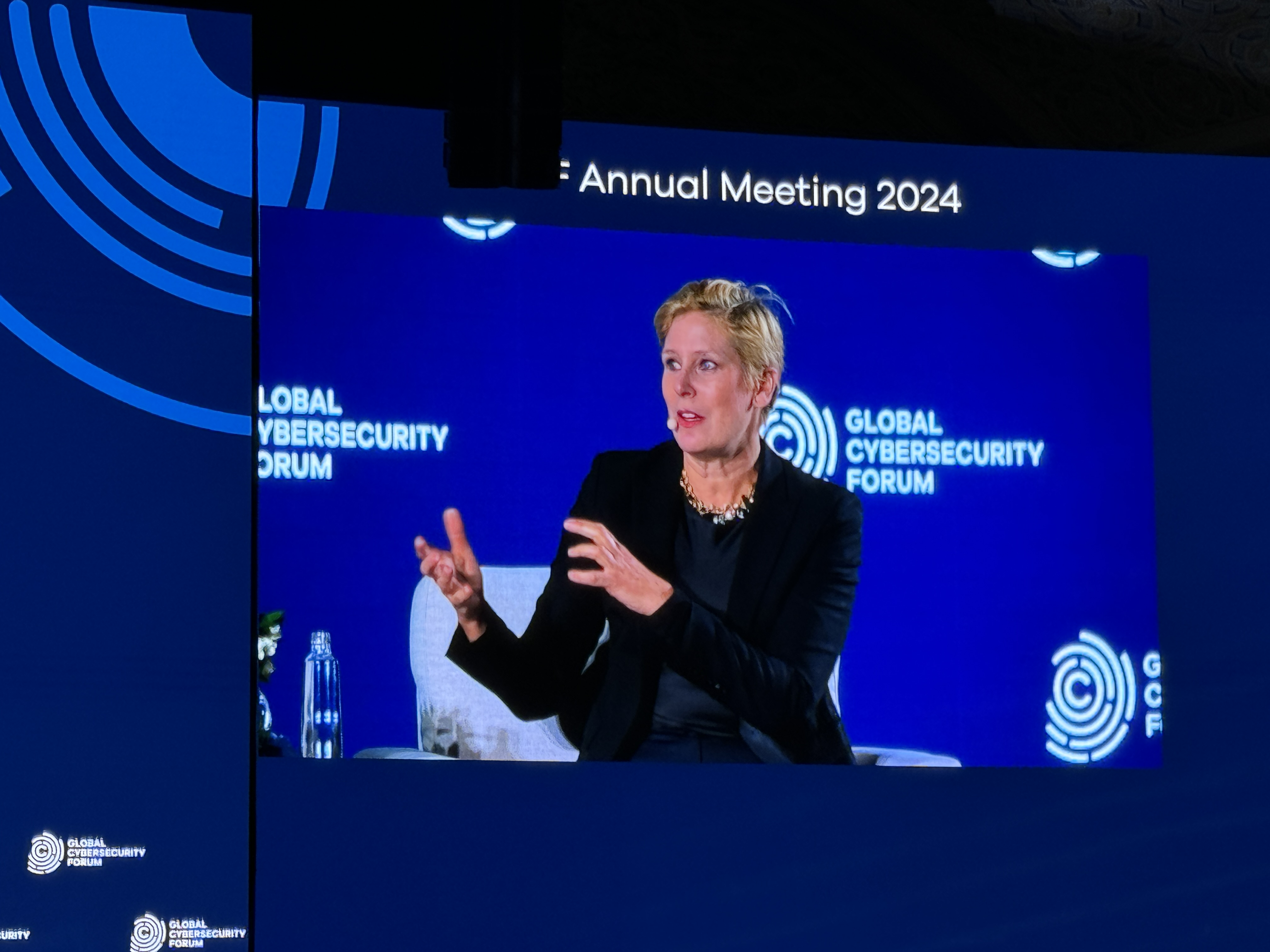 Silvana Koch-Mehrin speaking at the Global Cybersecurity Forum. AN