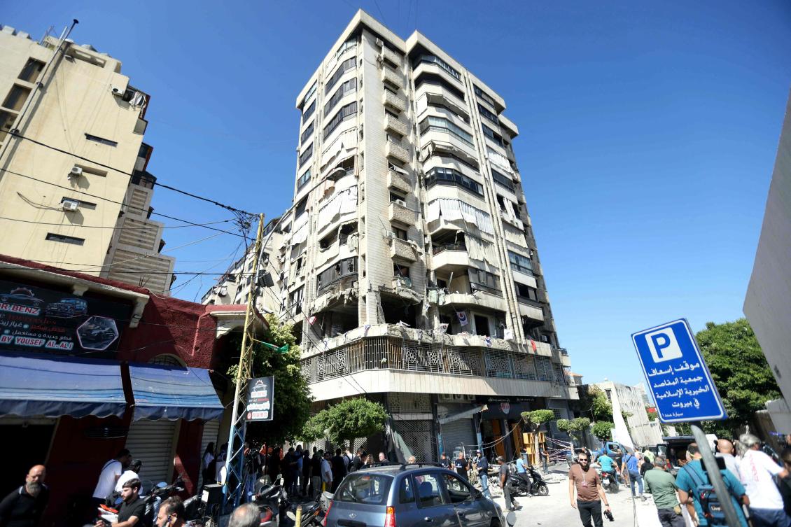Five people were killed in an Israeli air raid on a Hezbollah rescue facility in the heart of Beirut late on October 2, according to the Lebanese health ministry. (AFP)