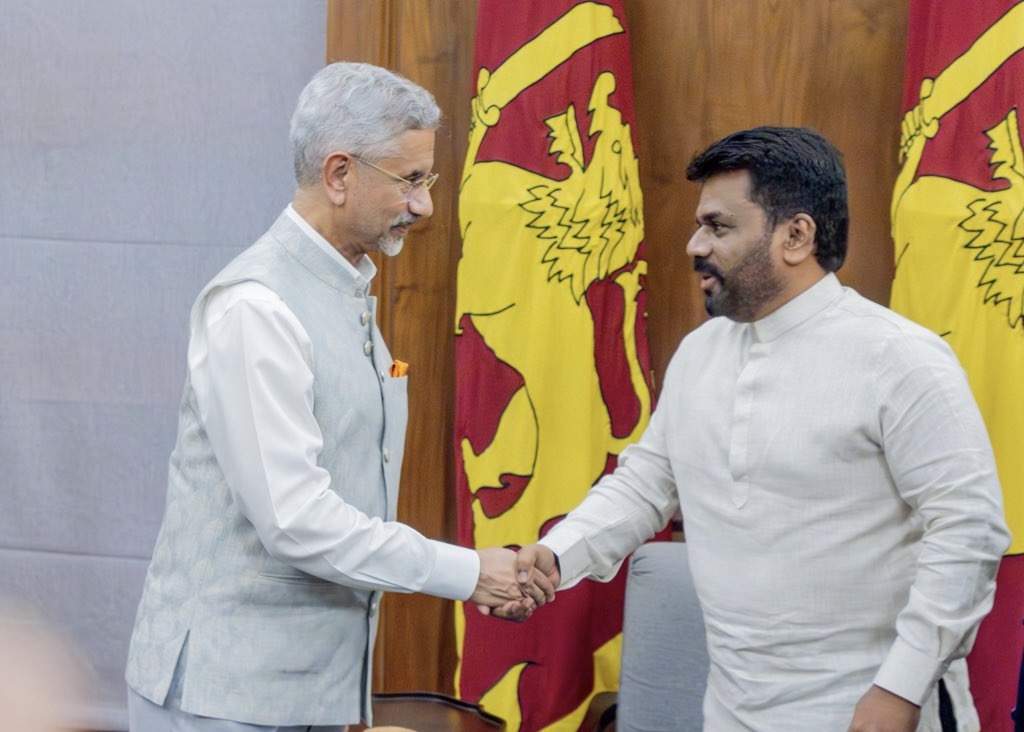 Sri Lanka's new President Anura Kumara Dissanayake receives Indian Foreign Minister S. Jaishankar in Colombo on Oct. 4, 2024. (Indian Ministry of External Affairs)
