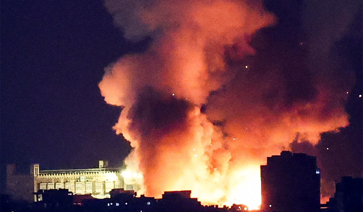Smoke and flames rise over Beirut's southern suburbs after a strike, amid ongoing hostilities between Hezbollah and Israeli forces, as seen from Sin El Fil, Lebanon, October 5, 2024. (REUTERS)