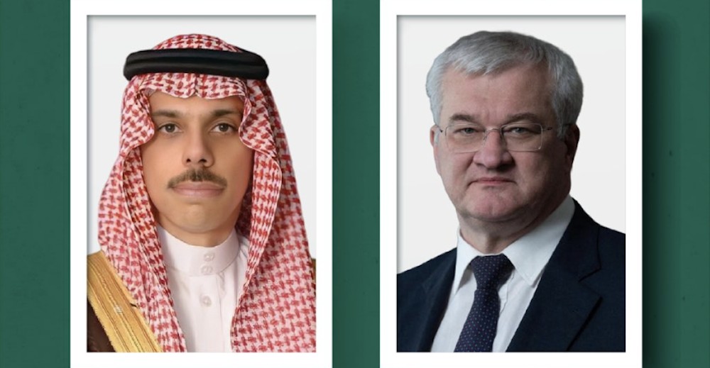 Saudi Arabia’s foreign minister Prince Faisal bin Farhan held a phone call on Sunday with his Ukrainian counterpart Andriy Sybiha to discuss relations and the Russian-Ukrainian conflict. (KSAMOFA)
