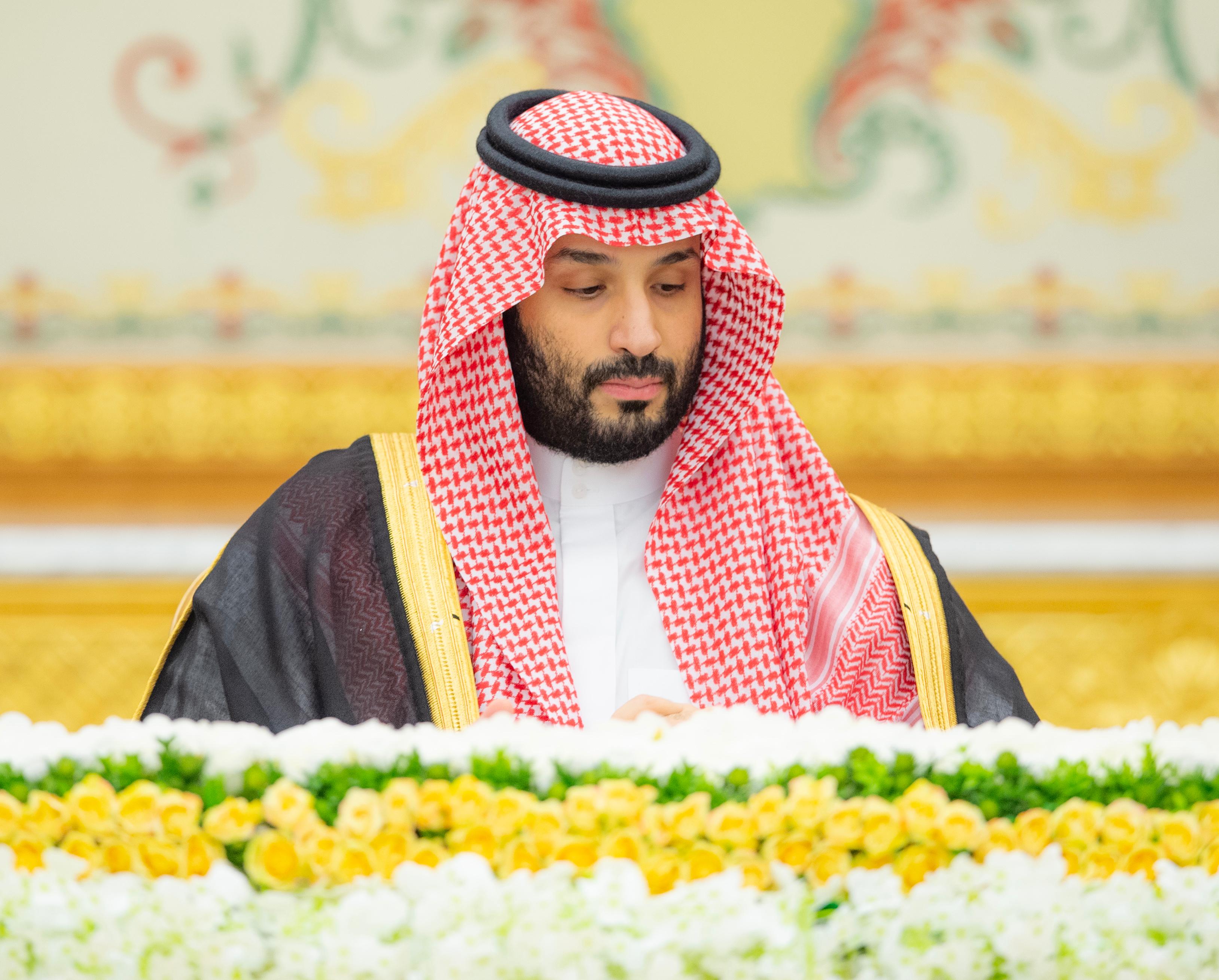 Saudi Crown Prince Mohammed bin Salman chairs Tuesday’s Cabinet meeting. (SPA)
