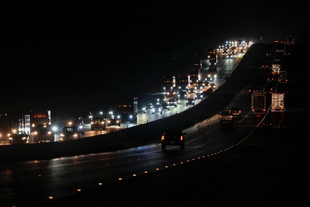 Heavy traffic flows northbound on Interstate-75 as people evacuate the Tampa Bay area ahead of Hurricane Milton's arrival. (AP)