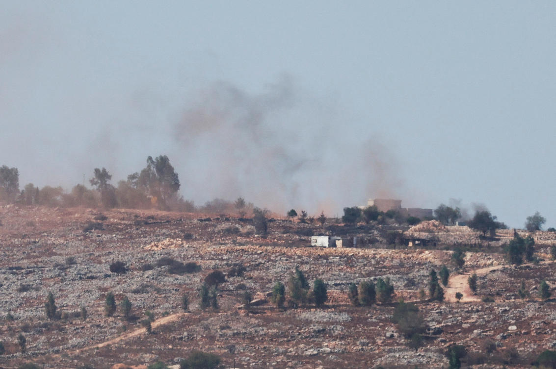 Smoke rises from southern Lebanon following Israeli strikes, amid cross-border hostilities between Hezbollah and Israel, on Oct. 9, 2024. (Reuters)