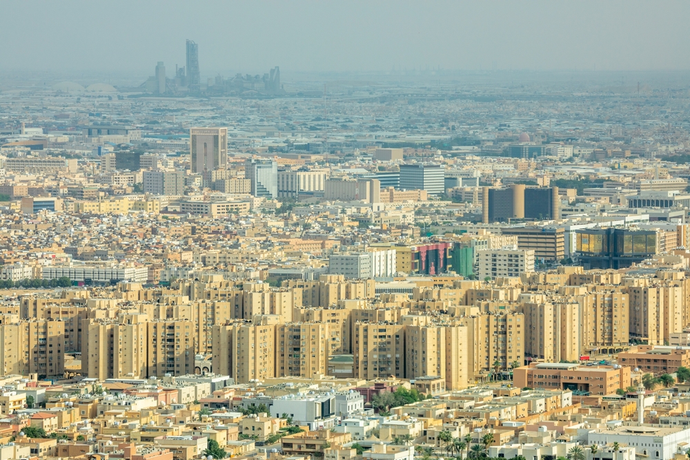 Aerial panorama of residential district of Riyadh. Shutterstock