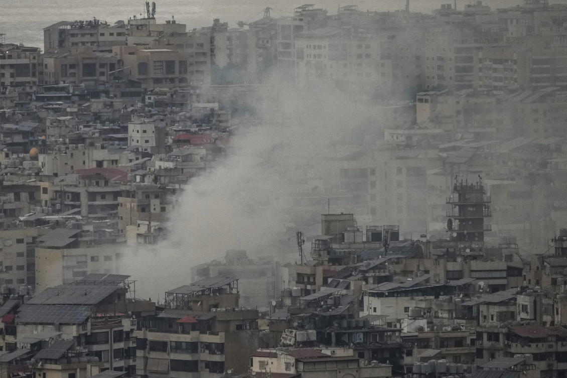 Smoke rises from an Israeli airstrike in Dahiyeh in Beirut, Lebanon, Thursday, Oct. 10, 2024. (AP)