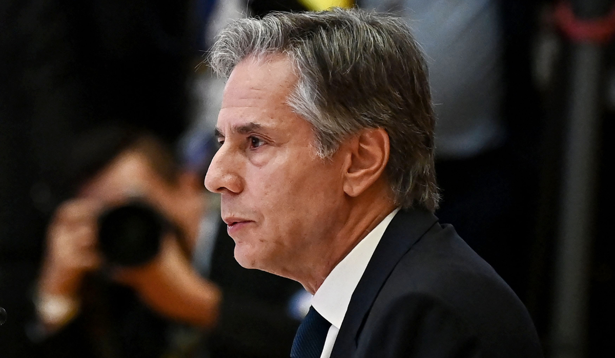 US Secretary of State Antony Blinken speaks at the 12th ASEAN-US Summit during the 44th and 45th Association of Southeast Asian Nations (ASEAN) Summits in Vientiane on October 11, 2024. (AFP)