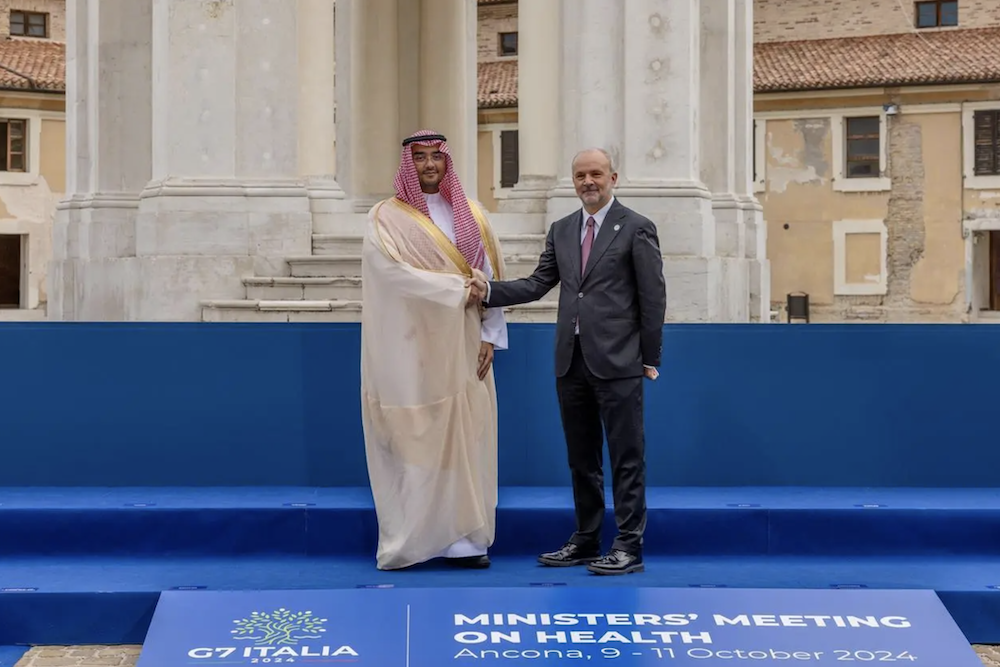 Saudi Arabia took part in a meeting of health ministers in Ancona, Italy, focusing on global health priorities this week at the invitation of the Group of Seven (G7) countries. (SPA)