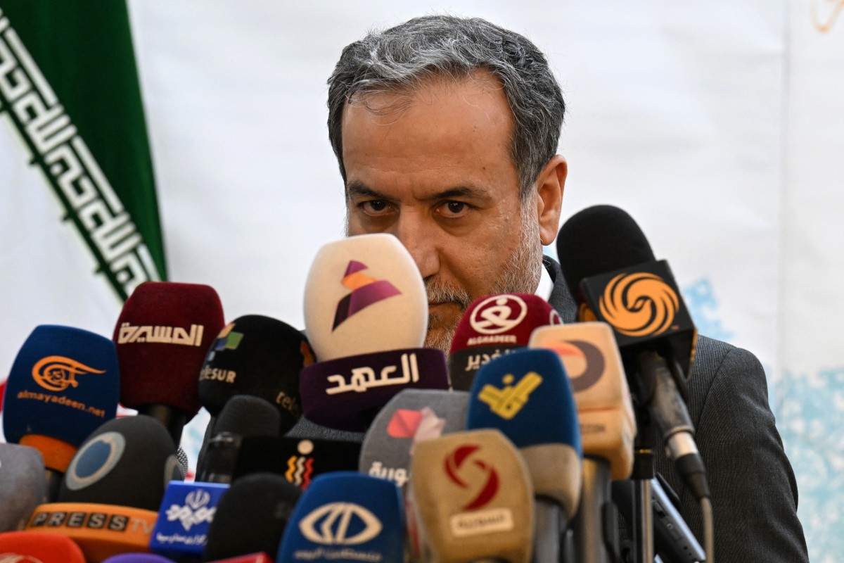 File photo of Iranian Foreign Minister Abbas Araghchi speaks to the press (AFP)