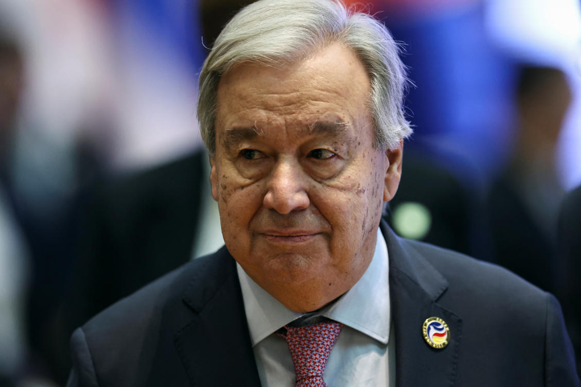 United Nations Secretary-General Antonio Guterres attends the 14th ASEAN-United Nations Summit at the National Convention Centre, in Vientiane, Laos. (File/Reuters)