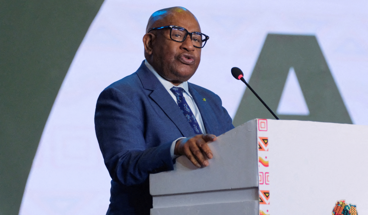 Azali Assoumani delivers a speech during the opening event of the African Union's conference on reparations in Accra, Ghana, November 14, 2023. (REUTERS)