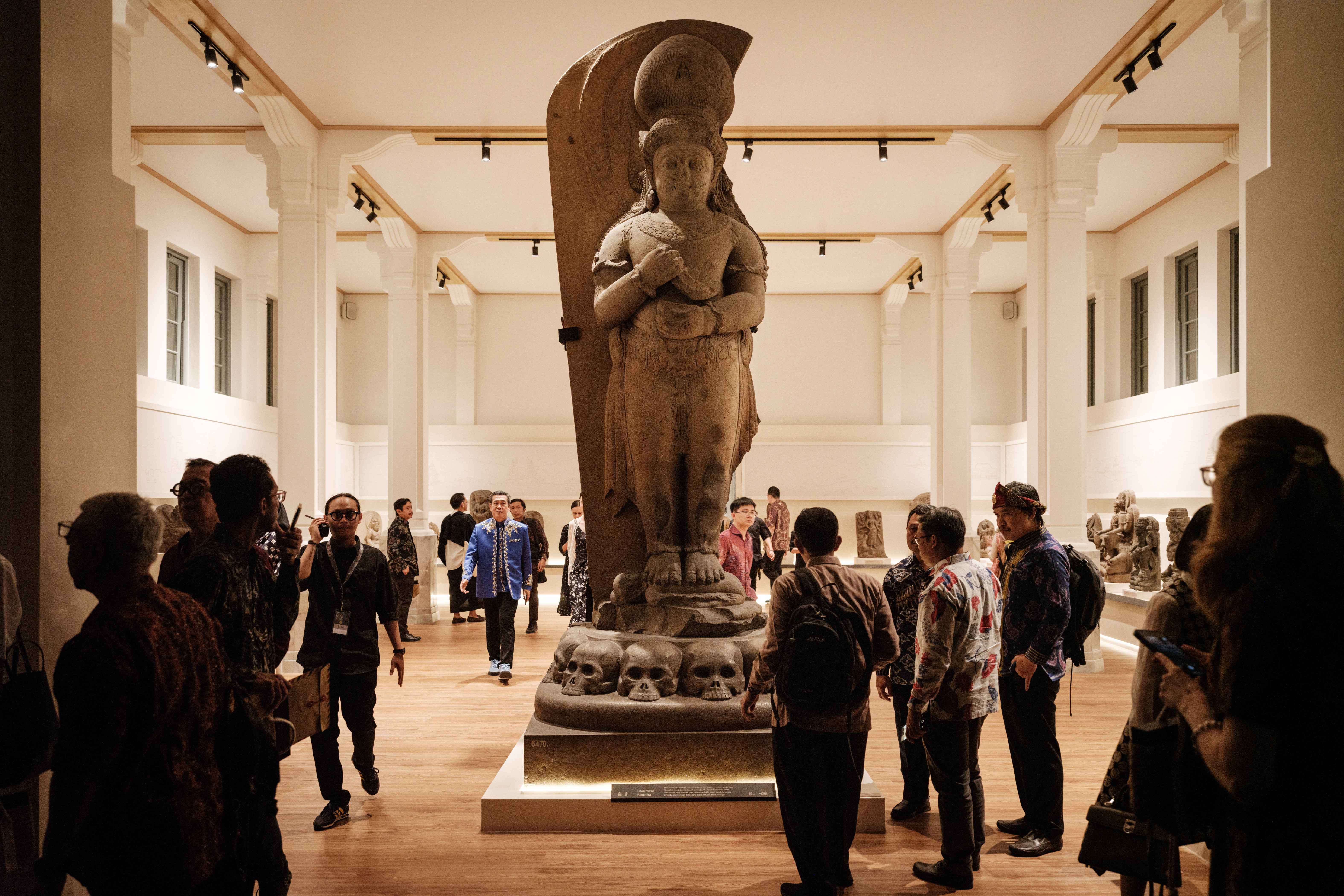 In this photo taken on Oct. 11, 2024, the statue of Bhairava is on display at the National Museum of Indonesia in Jakarta. (AFP)