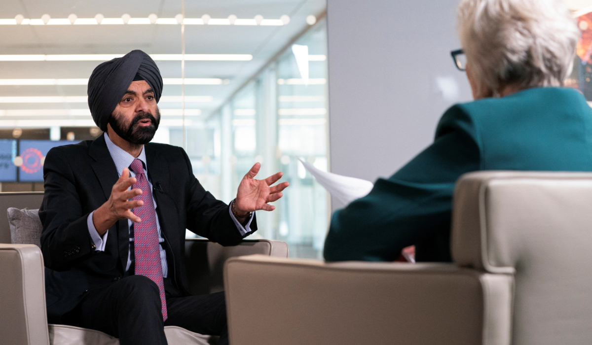 World Bank President Ajay Banga speaks during an interview with Reuters in Washington, U.S., October 15, 2024. (REUTERS)