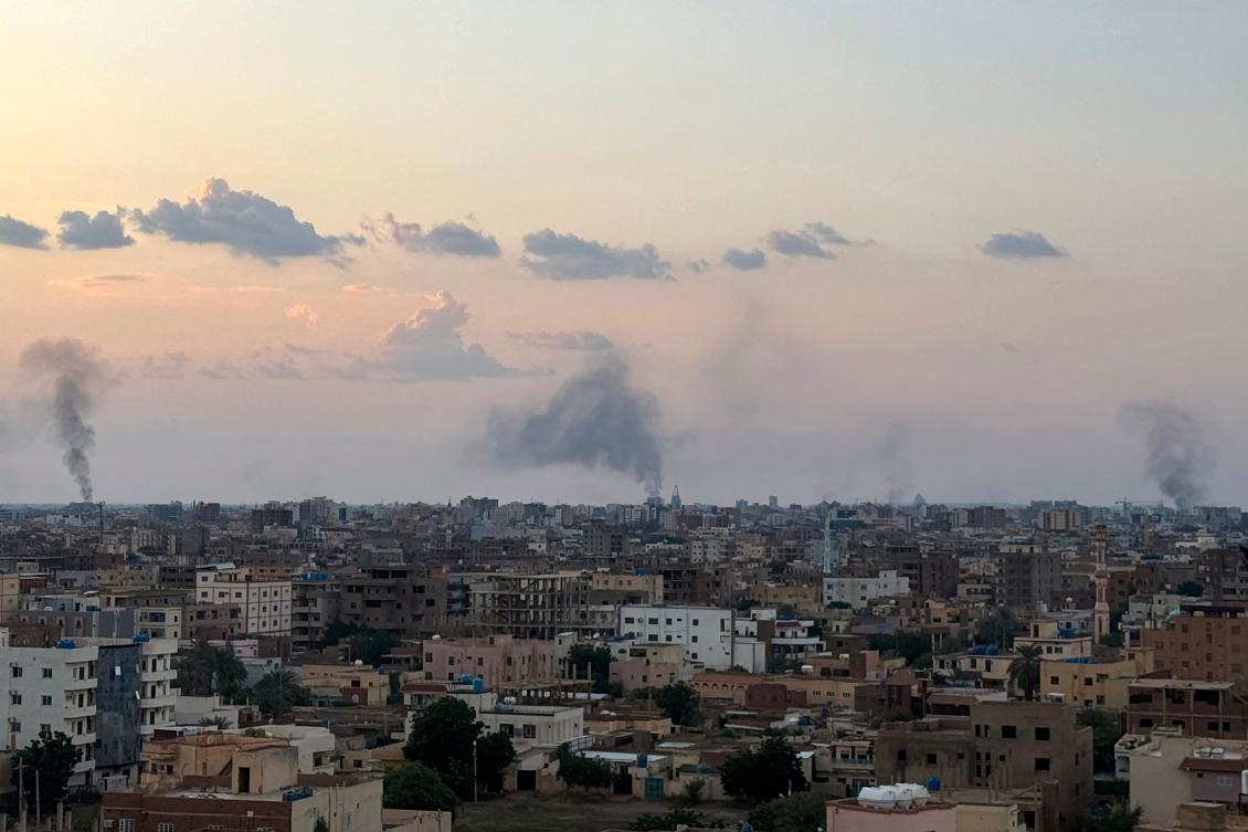 Smoke billows during air strikes in central Khartoum as the Sudanese army attacks positions held by the paramilitary Rapid Support Forces (RSF) throughout the Sudanese capital on October 12, 2024. (Photo by AFP)