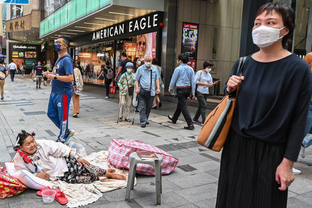 Homelessness is a growing problem in the wealthy city, with the official number of people living on the streets rising from 595 to 1,470 over the past decade. (AFP file photo)