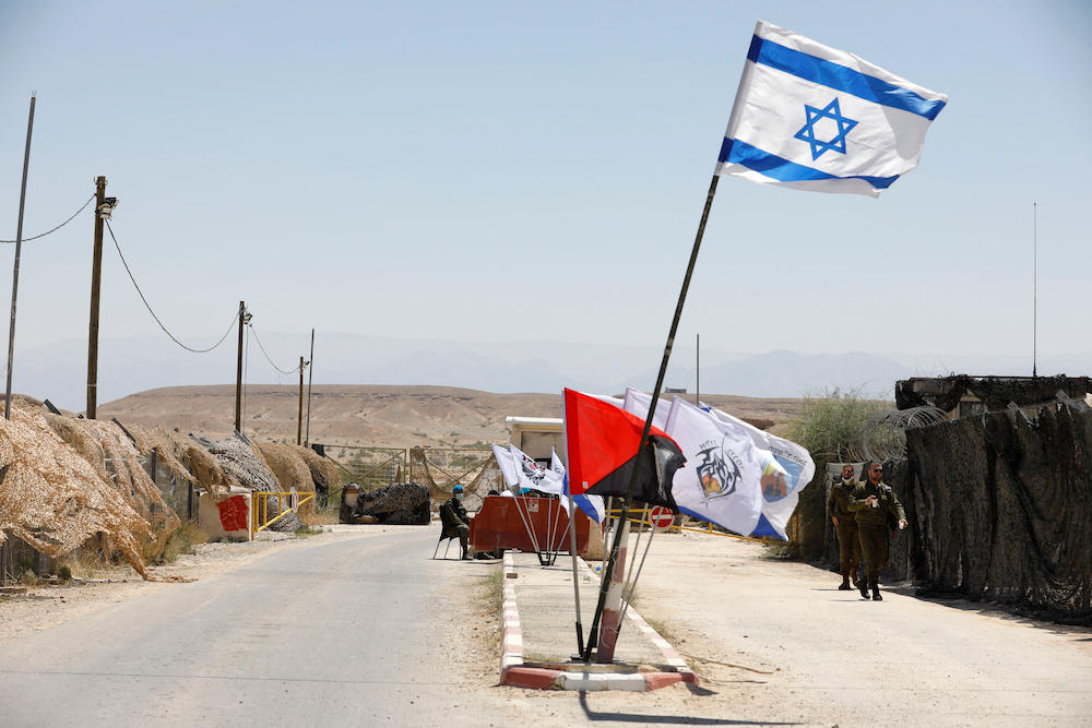Above, a crossing checkpoint on the Israeli-Jordanian border near Moshav Tsofar in the Arava valley, south of the Dead Sea basin on April 30, 2020. (AFP file photo)