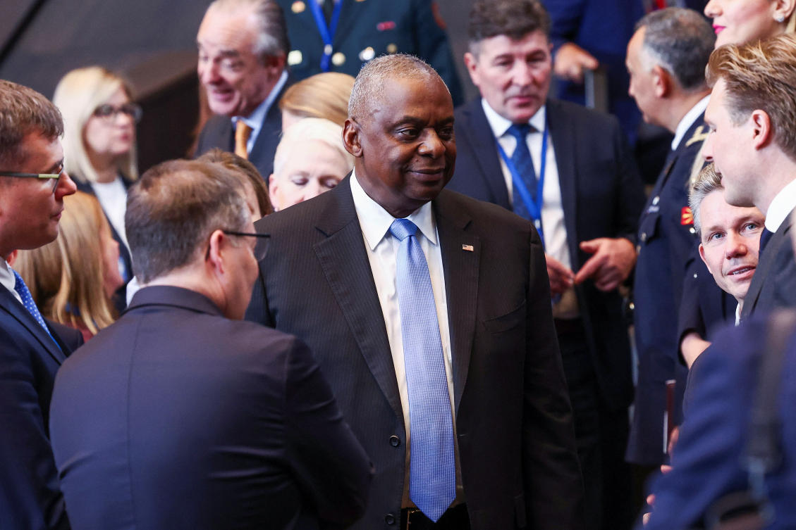 US Secretary of Defense Lloyd Austin attends the NATO Defense Ministers meeting at the Alliance headquarters in Brussels, Belgium on Oct. 18, 2024. (Reuters)