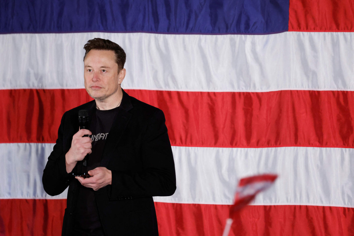 SpaceX and Tesla founder Elon Musk participates in a town hall-style meeting to promote early and absentee voting at Ridley High School on October 17, 2024 in Folsom, Pennsylvania, in support of Republican presidential candidate Donald Trump. (Getty Images/AFP)