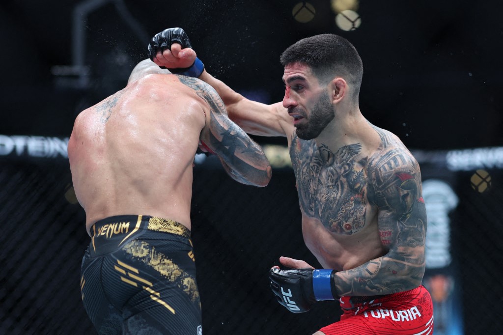 Undefeated featherweight champion Ilia Topuria says he feels “amazing” as he prepares to take on the ever-dangerous Max Holloway in the main event of UFC 308 at the Etihad Arena on Abu Dhabi’s Yas Island. (AFP/File Photo)