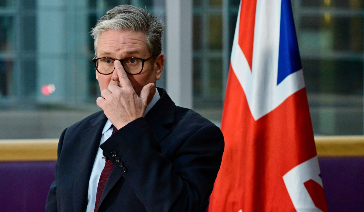 British Prime Minister Keir Starmer addresses a press conference at the British Embassy in Berlin, on October 18, 2024. (AFP)