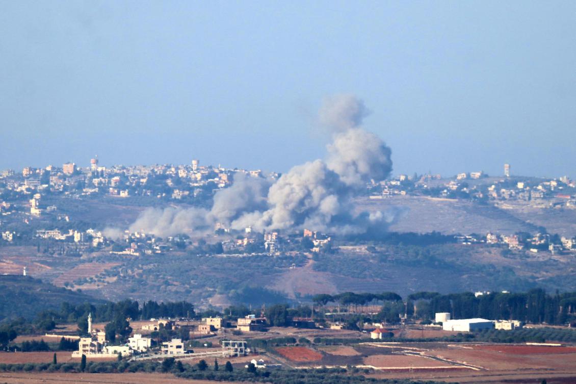 Smoke billows following an Israeli airstrike on the southern Lebanese city of Nabatiyeh on October 20, 2024, amid the ongoing war between Hezbollah and Israel. (AFP)