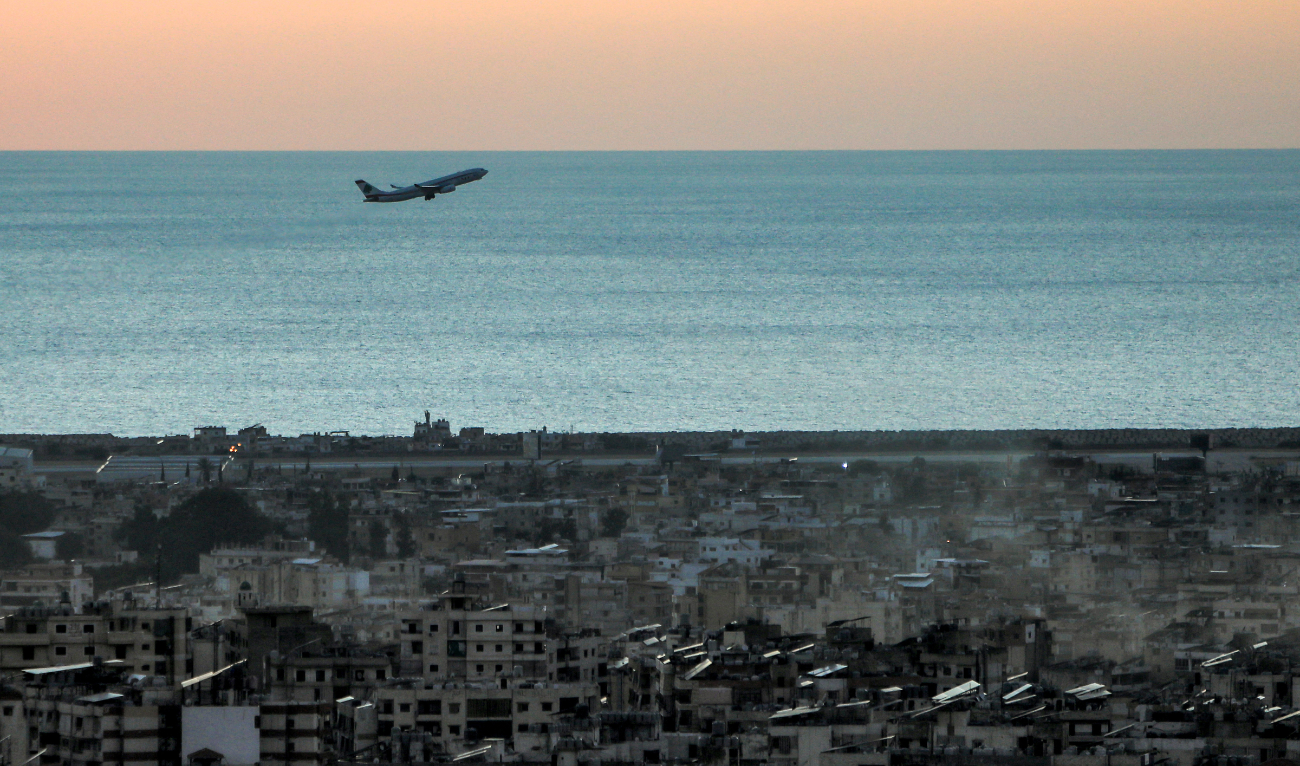 An aircraft of Middle East Airlines (MEA), Lebanon's flag carrier, takes off from Beirut International Airport on October 19, 2024. (AFP/File)