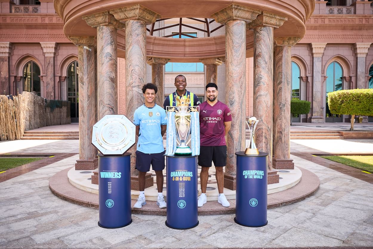 Manchester City brought their “Champions 4-In-A-Row Trophy Tour” to Zayed Sports City in Abu Dhabi on Tuesday. (WAM)