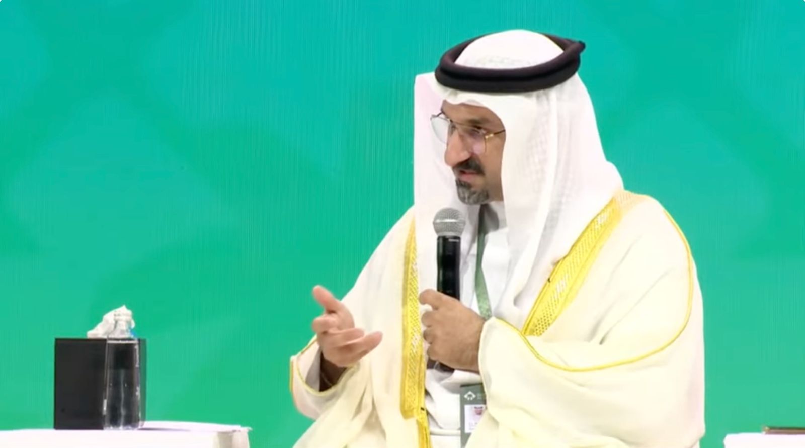 Bahrain’s Minister of Industry and Commerce Abdulla Adel Fakhro. Screenshot